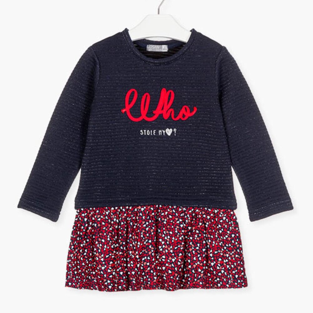 Navy and Red Kids Casual Dress